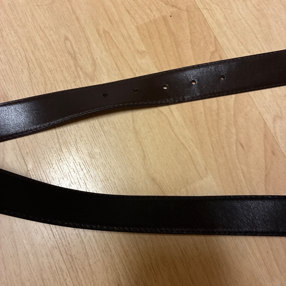 Burberry Black Leather Belt with Yellow Plaid Accent - Picture 5 of 6